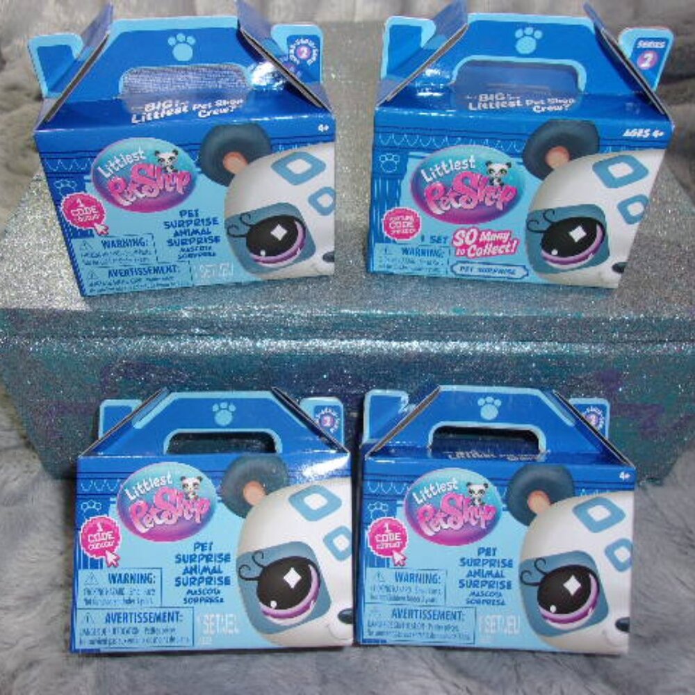 T-129 (NIP) SET OF 4 LITTLEST PET SHOP BLIND BOXES SERIES #2